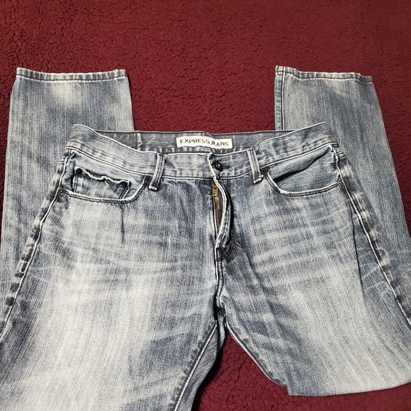 Express Rocco Slim Fit Skinny Leg Jeans Dark BlueWash MenSz33x30(actl.sz36x28.5) - Picture 6 of 12